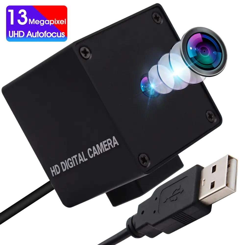 ELP 13Megapixels Camera USB2.0 Support Audio IMX214 Color HD Portable Webcam Autofocus PC Video Conference Camera