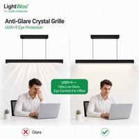 Luminaire linéaire LED minimaliste intelligent à capteur de mouvement 3 CCT, intensité variable, pour bureau, éclairage haut/bas, hauteur réglable, UGR<9, faible éblouissement, ultra-plat 25 mm
