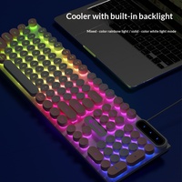 Clavier et souris de jeu filaires LED personnalisés OEM |   Ensemble de touches de clavier rondes Punk pour jeux |   Vente en gros directe d'usine pour PC/ordinateur portable