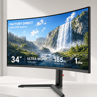 Venta Directa de Fábrica, Monitores de Trabajo Curvos de 34 Pulgadas, 165Hz, 1ms, 1500R, 4K, para Monitores Curvos y Monitores de PC para Juegos