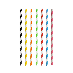 Pajitas de Papel Ecológicas Desechables Biodegradables para Fiestas, Rayadas en Rojo, 197 mm de Largo, 100000 Unidades para Exportación - Product Image 3