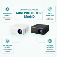 Mini projecteur de dessins animés pour enfants, portable, LED 1080P, 50 lumens ANSI, entrée USB, 24 à 100 pouces, pour films en famille avant le coucher