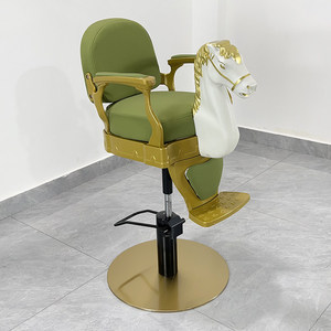 เก้าอี้ตัดผมเด็กแบบโยกปรับได้ ดีไซน์ใหม่ ลายการ์ตูน พร้อมที่พักเท้า วัสดุ PVC สำหรับร้านทำผมและร้านตัดผมชาย - Product Image 1