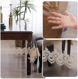 <span class=keywords><strong>Nappe</strong></span> de protection transparente en vinyle imperméable/anti-taches en PVC – Housse de table transparente - Product Image 3
