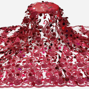 3D apliques de diseño Nigeria bordado gran tela de lentejuelas fiesta vestido de - Product Image 2