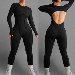 Conjunto Deportivo <span class=keywords><strong>de</strong></span> Nailon Personalizado para Gimnasio y Fitness <span class=keywords><strong>de</strong></span> Una Pieza Ropa <span class=keywords><strong>de</strong></span> Yoga <span class=keywords><strong>Monos</strong></span> sin Espalda y Mamelucos para <span class=keywords><strong>Mujer</strong></span> con Conjuntos <span class=keywords><strong>de</strong></span> Yoga - Product Image 6