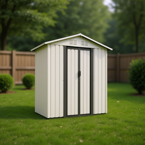 Caseta de Almacenamiento para Jardín Apex Roof, 5FTx3FT, Acero Galvanizado con Recubrimiento en Polvo, Blanca, para Uso en Exteriores - Product Image 2