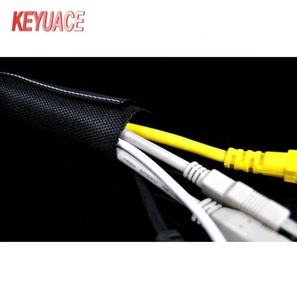 MZF Enveloppe de <span class=keywords><strong>gaine</strong></span> tissée à fermeture automatique en PET noir pour la gestion et la protection des câbles de câblage industriel automobile - Product Image 3