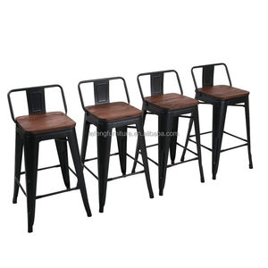Muestra Gratuita de Taburetes de Bar Modernos y Conjuntos de Comedor para Restaurante, Taburetes Negros, Sillas de Bar, Silla de Bar Metálica <span class=keywords><strong>Tolix</strong></span> Blanca con Asiento de <span class=keywords><strong>Madera</strong></span> - Product Image 1