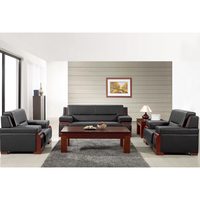 Guangzhou gama alta moderno diseño simple cuero gobierno sala de reunión de la Oficina sofá silla sets (FOH-6609)