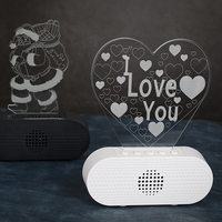 Bases musicales 3D personalizadas, mini luz nocturna acrílica, teléfono remoto controlado para el hogar, dormitorio, uso al aire libre