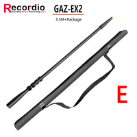 GAZ-EX1 3.2M/3.8M Perche d'extension de microphone en carbone pour interviews et enregistrements, avec système de rétraction pour équipe de tournage