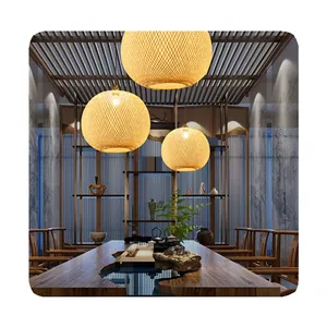 New Factory Direct Hotel Restaurant Handmade Natural Woven Ball Chandelier Lighting 2024