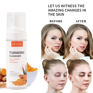 Producto de lavado facial, vitamina c, turmeric, espuma orgánica, limpieza limpia y clara, marca privada, limpiador facial - Product Image 3