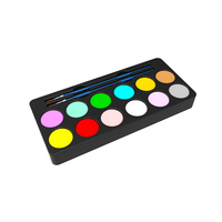 Kit de peinture faciale avec drapeau du brésil, 18 couleurs, pour fille nue, dessin de football, halloween, maquillage en néon