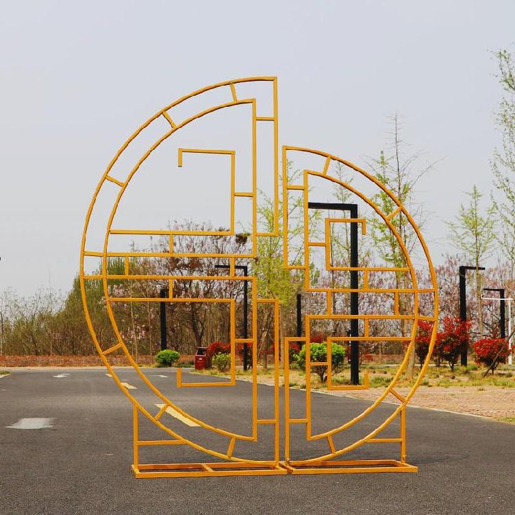 Wrought Iron Screen Wedding Arch Decoration Round Metal Frame Backdrop Party