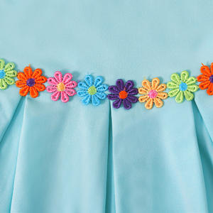 Müslüman çocuk giyim uzun kollu düz renk elbise + başörtüsü iki parçalı çocuk elbise - Product Image 5