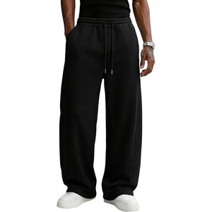 Pantalon de survêtement décontracté personnalisé, coupe évasée et ample, style streetwear, en molleton bouclette 100% coton, avec cordon de serrage et taille élastique - Product Image 6