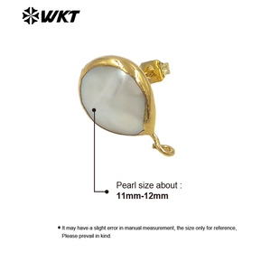 WT-JF329 Perla Orecchino Della Vite Prigioniera Dei Monili del Connettore Formato Casuale Orecchino di Perla Che Fanno In Oro Con Cornice di <span class=keywords><strong>Perle</strong></span> Accessori di Risultati Dei Monili - Product Image 6