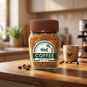 กาแฟอาราบิก้าแท้แบบฟรีซดราย รสขม บรรจุขวดโหล 60 กรัม VINUT รับผลิตแบบ OEM ODM แบรนด์ส่วนตัว ได้รับการรับรองฮาลาล กาแฟเวียดนาม - Product Image 3