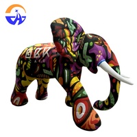 Modèle d'éléphant gonflable géant d'extérieur en tissu Oxford renforcé, entièrement imprimé, avec souffleur, motifs colorés