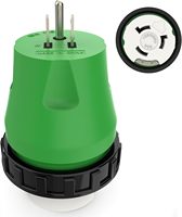Adaptador de Corriente para RV de 50 Amperios a 110 Voltios, Conector con Bloqueo NEMA 5-15P/NEMA SS2-50R, Verde, Hecho en China
