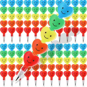 Stapelbaar Potlood Voor Kinderen Hart Pen Stapelbare Plastic Potloden Afstudeergeschenken Smile Face Pen Stapelen Potloden