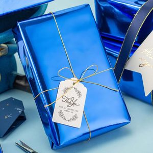 Blue Metallized Gift <b>Wrap</b> <b>Paper</b> Double-Sided Waterproof for Gift & Craft Packaging - Product Image 1