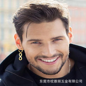 Fashion Stud Earrings Gold Color Zinc Alloy <b>Cross</b> <b>Chain</b> Long Stud Earrings Simple Style For Women - Product Image 4