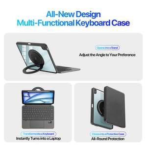 Custodia per iPad Air 11 2024 / 2025 / Air 4 / 5 <span class=keywords><strong>DUX</strong></span> DUCIS Serie VK con Tastiera Wireless Multifunzionale Staccabile e Cover per Tablet Nera - Product Image 4