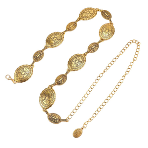 Retro Vintage Oval Ring Metal Waist Chain Fashionable Ladies <b>Skirt</b> Clothes Decoration Belt - Product Image 4