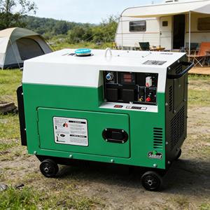 เครื่องกำเนิดไฟฟ้าดีเซลแบบเฟรมเปิด เงียบ 1 เฟส 10kVA 50/60Hz พร้อมตัวเลือก ATS 240V ไดนาโมทองแดงแท้ 100% แบบพกพา ป้องกันเสียงรบกวน 220V - Product Image 1