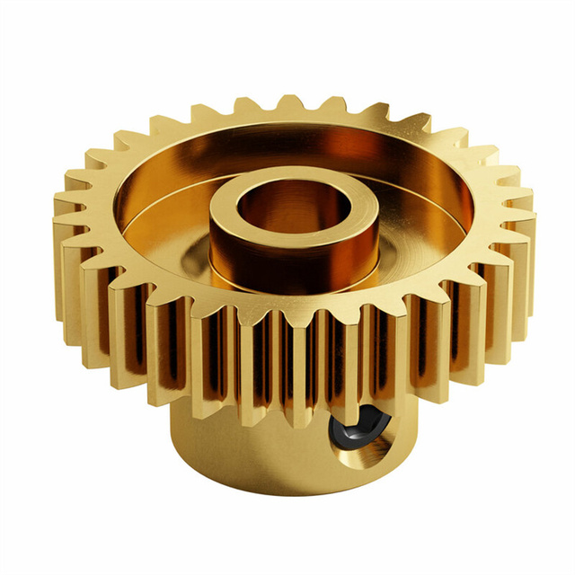 Custom CNC Machining Brass Round Bore Set Screw Pinion Gear