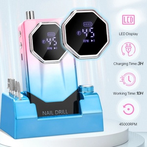 Kit de máquina de taladro de <span class=keywords><strong>uñas</strong></span> profesional de 45000RPM, <span class=keywords><strong>lima</strong></span> de <span class=keywords><strong>uñas</strong></span> eléctrica portátil recargable <span class=keywords><strong>para</strong></span> manicura, <span class=keywords><strong>uñas</strong></span> acrílicas con soporte - Product Image 3