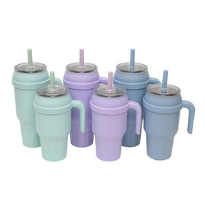 Nouvelle conception de bouteille isotherme avec poignée et paille, double paroi en acier inoxydable 304, facile à transporter - Product Image 1
