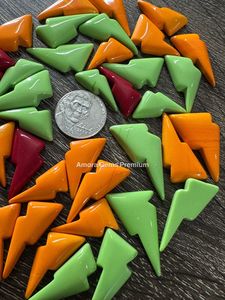 Boulon en verre de laitier de Rosarita vert rouge orange de concepteur bloc unique matériel en vrac pour la fabrication de bijoux à bricoler soi-même artisanat à collectionner - Product Image 2