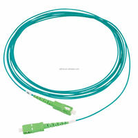 Fourniture OEM G657A2 câble à fibres optiques aqua Turquoise clair jarretière pointe jaune SC/APC-SC/APC 1.6mm 3.5m fibres optiques Jarretiere