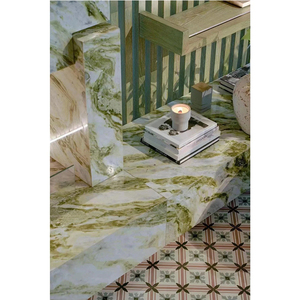 Azulejos de losas de mármol Raggio Verde de piedra verde irlandesa Natural China barata para mesa de centro de ónix verde pared suelo tocador superior - Product Image 1