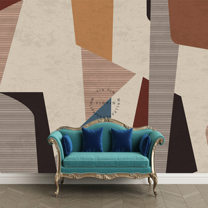 Carta <span class=keywords><strong>da</strong></span> parati geometrica colorata peeling e incollatura bohémien <span class=keywords><strong>murales</strong></span> di arte astratta - Product Image 3