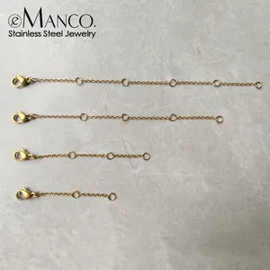 e-Manco Edelstahl Verlängerungskette mit Karabinerverschluss für DIY Schmuckherstellung Armbänder Halsketten Dropshipping - Product Image 1