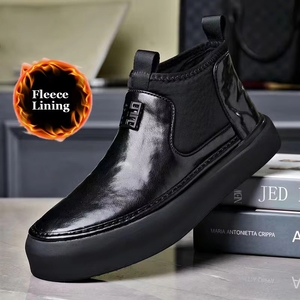 Factory Wholesale Xmd Men's High Top Office Career Shoes Genuine Leather Padded <b>Slip</b>-on Breathable Summer Fashion Wedding - Product Image 2