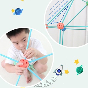 PP Plastic <span class=keywords><strong>Tent</strong></span> Bouwstenen Set, In elkaar grijpende Buizen en Verbinders voor Creatief Spelen van Kinderen, Kasteel Tunnel <span class=keywords><strong>Tent</strong></span> Structuren - Product Image 4