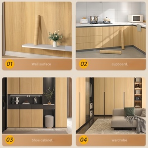 Papier adhésif décoratif pour meubles, texture de grain de bois, papier peint <span class=keywords><strong>PVC</strong></span>, pelable et collant, motif bois, rouleau de papier peint - Product Image 6