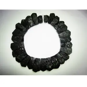 10-15*25-40mm o su misura naturale della pietra preziosa tormalina nera grezza caduto rettangolo perline collane