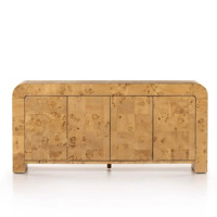 Aparador Moderno de Lujo Minimalista Contemporáneo de Madera Orgánica con 4 Puertas y Gabinete de Almacenamiento, Mueble de Madera