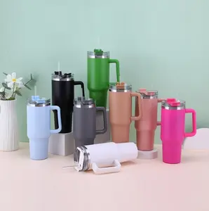 Gran oferta, artículos en stock, vaso de viaje de aventura de 40oz aislado al vacío de acero inoxidable con asa - Product Image 1