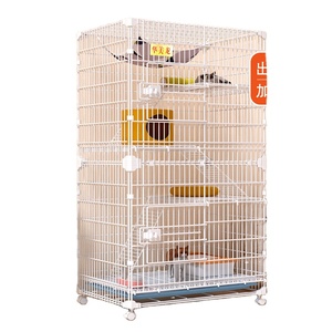 Heavy Duty Grand Chat En Métal Pliable Chaton Furet <span class=keywords><strong>Cage</strong></span> 360 Roulettes Rotatives Enceinte Parc Pour Animaux De Compagnie avec Rampe Échelles Hamac - Product Image 3