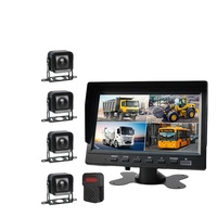 Système de caméra de recul de sécurité ZYX OEM BSD avec moniteur 10 pouces, 4 caméras, écran quadruple, détection d'angle mort, vue à 360°, 720p, DC 12V 24V