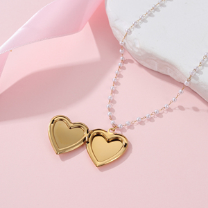 <span class=keywords><strong>Collier</strong></span> pendentif photo personnalisé en acier inoxydable avec chaîne de perles, papillon, fleur <span class=keywords><strong>d</strong></span>'anniversaire, cœur, pour cadeau - Product Image 5