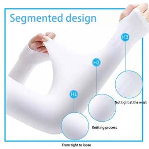 I-0279 Unisex Adult Acrylic/Cotton UV Protection Breathable <b>Compression</b> <b>Arm</b> <b>Sleeves</b> for Daily Outdoor Use - Product Image 3